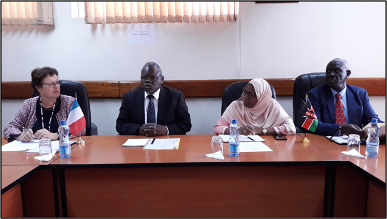 Picture taken during the Kick-off meeting of the French Government funded project “Upgrading Curricula for Industry Purposes” in presence of the Vice-chancellors of TU-K and TUM, as well as H.E Mrs. Aline KUSTER-MENAGER, Ambassador of France to Kenya and